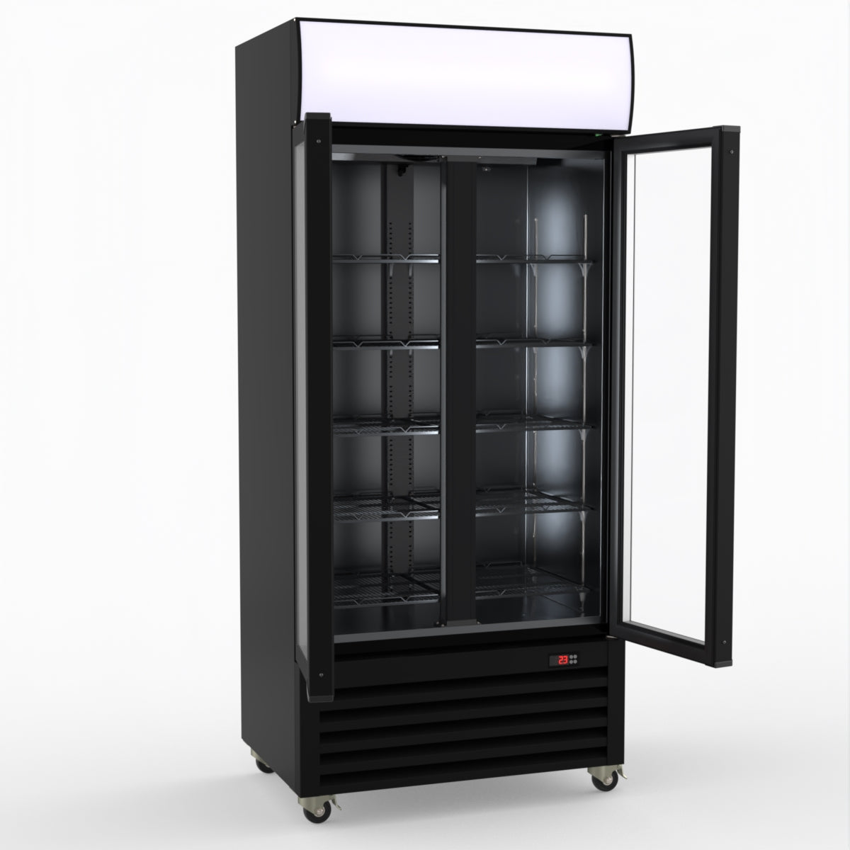 Thermaster Double Glass Door Colourbond Upright Drink Fridge LG-580BP