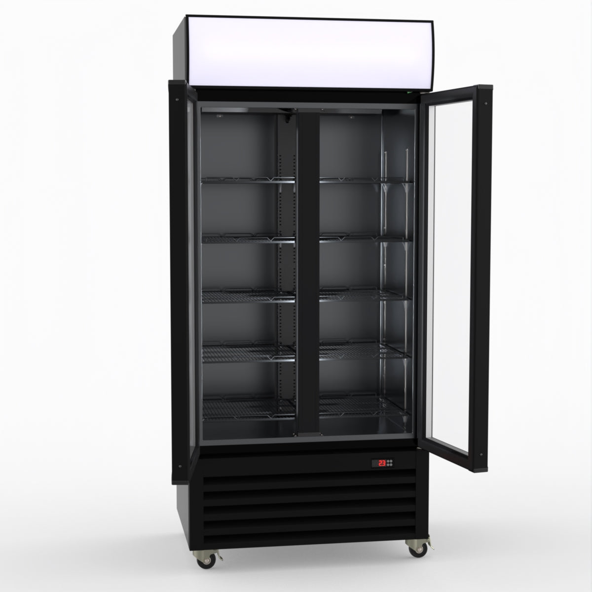 Thermaster Double Glass Door Colourbond Upright Drink Fridge LG-580BP