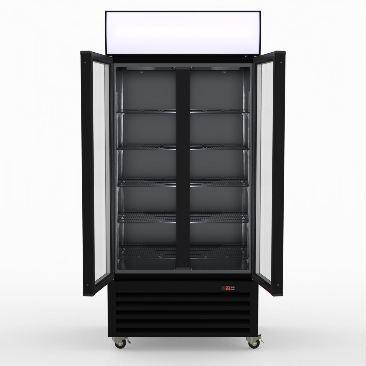 Thermaster Double Glass Door Colourbond Upright Drink Fridge LG-580BP