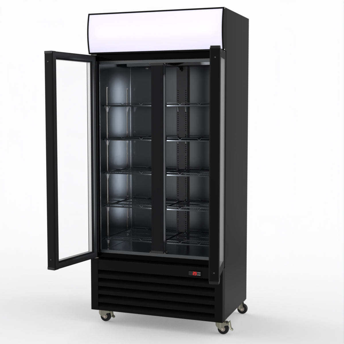 Thermaster Double Glass Door Colourbond Upright Drink Fridge LG-580BP