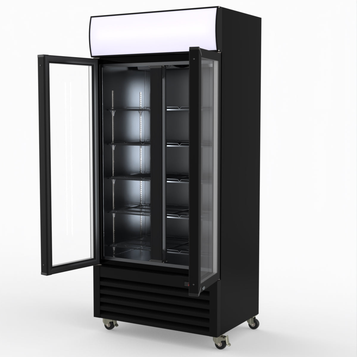 Thermaster Double Glass Door Colourbond Upright Drink Fridge LG-580BP