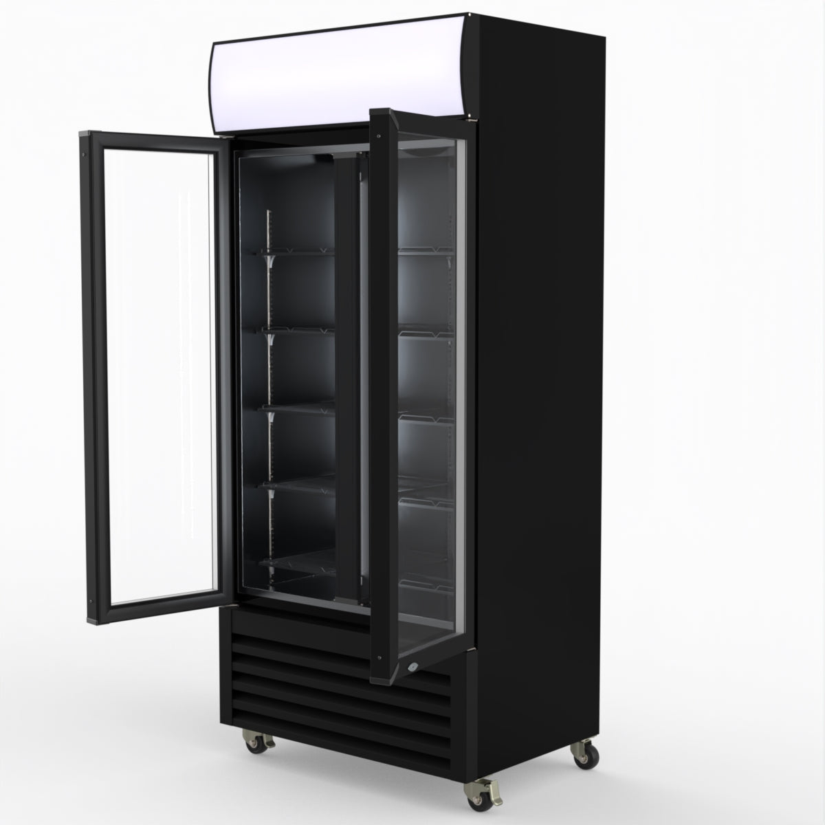 Thermaster Double Glass Door Colourbond Upright Drink Fridge LG-580BP