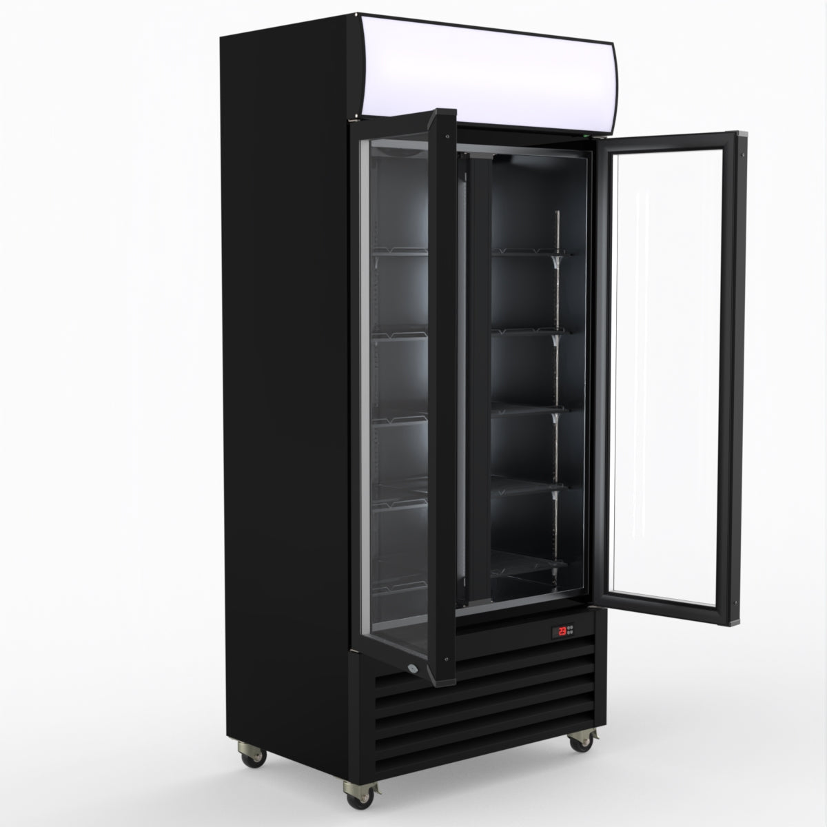 Thermaster Double Glass Door Colourbond Upright Drink Fridge LG-580BP