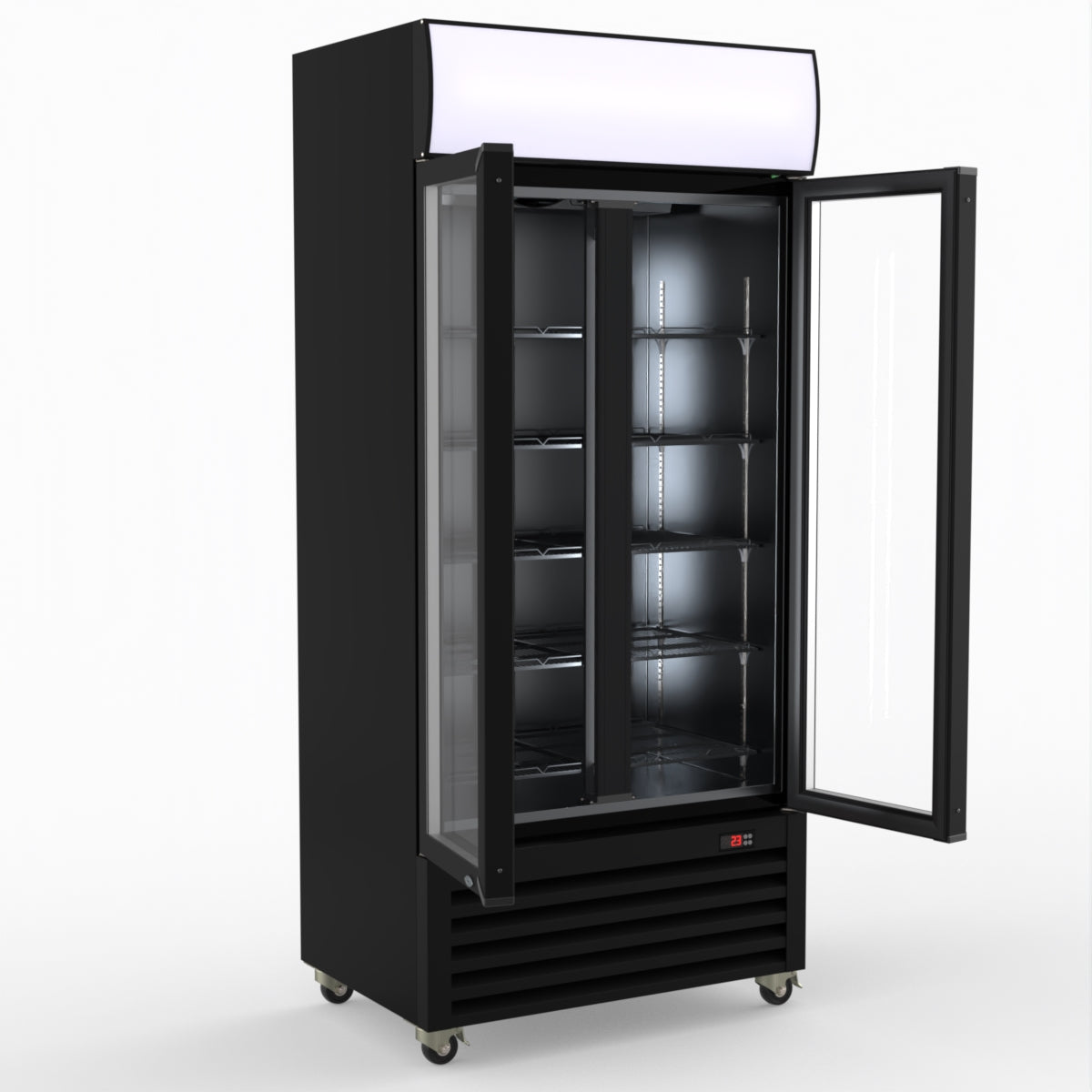 Thermaster Double Glass Door Colourbond Upright Drink Fridge LG-580BP