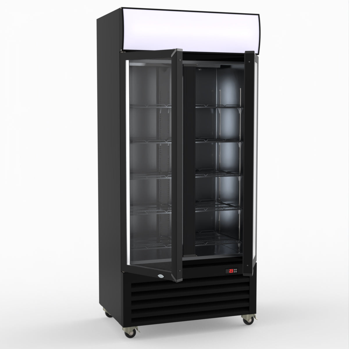 Thermaster Double Glass Door Colourbond Upright Drink Fridge LG-580BP