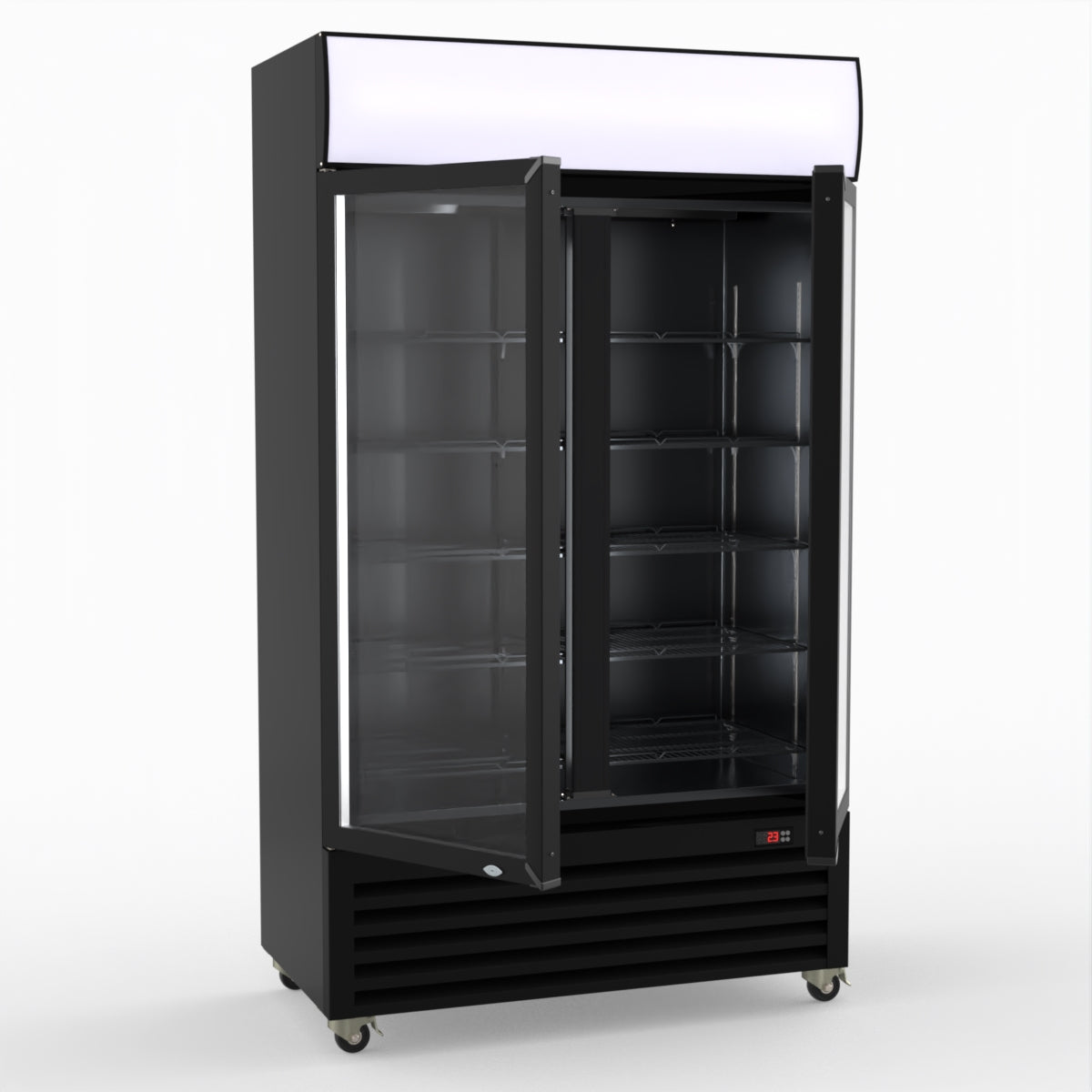 Thermaster Two Glass Door Colourbond Upright Drink Fridge LG-730BP