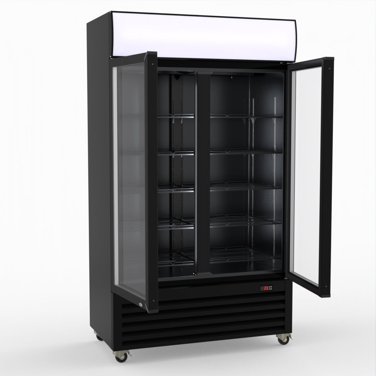 Thermaster Two Glass Door Colourbond Upright Drink Fridge LG-730BP