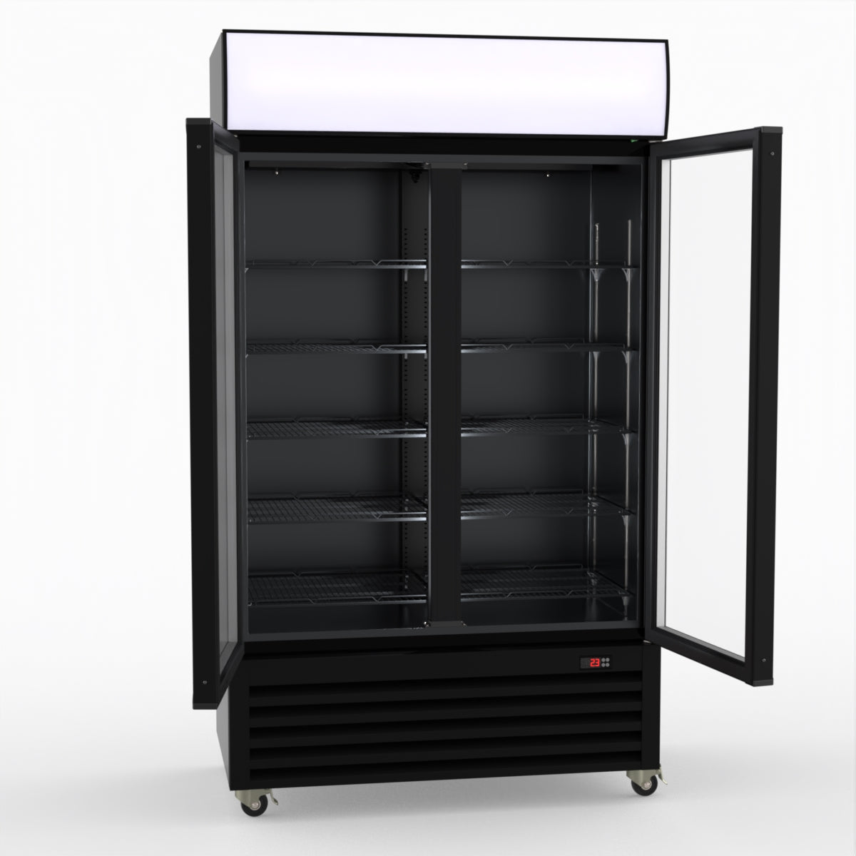 Thermaster Two Glass Door Colourbond Upright Drink Fridge LG-730BP