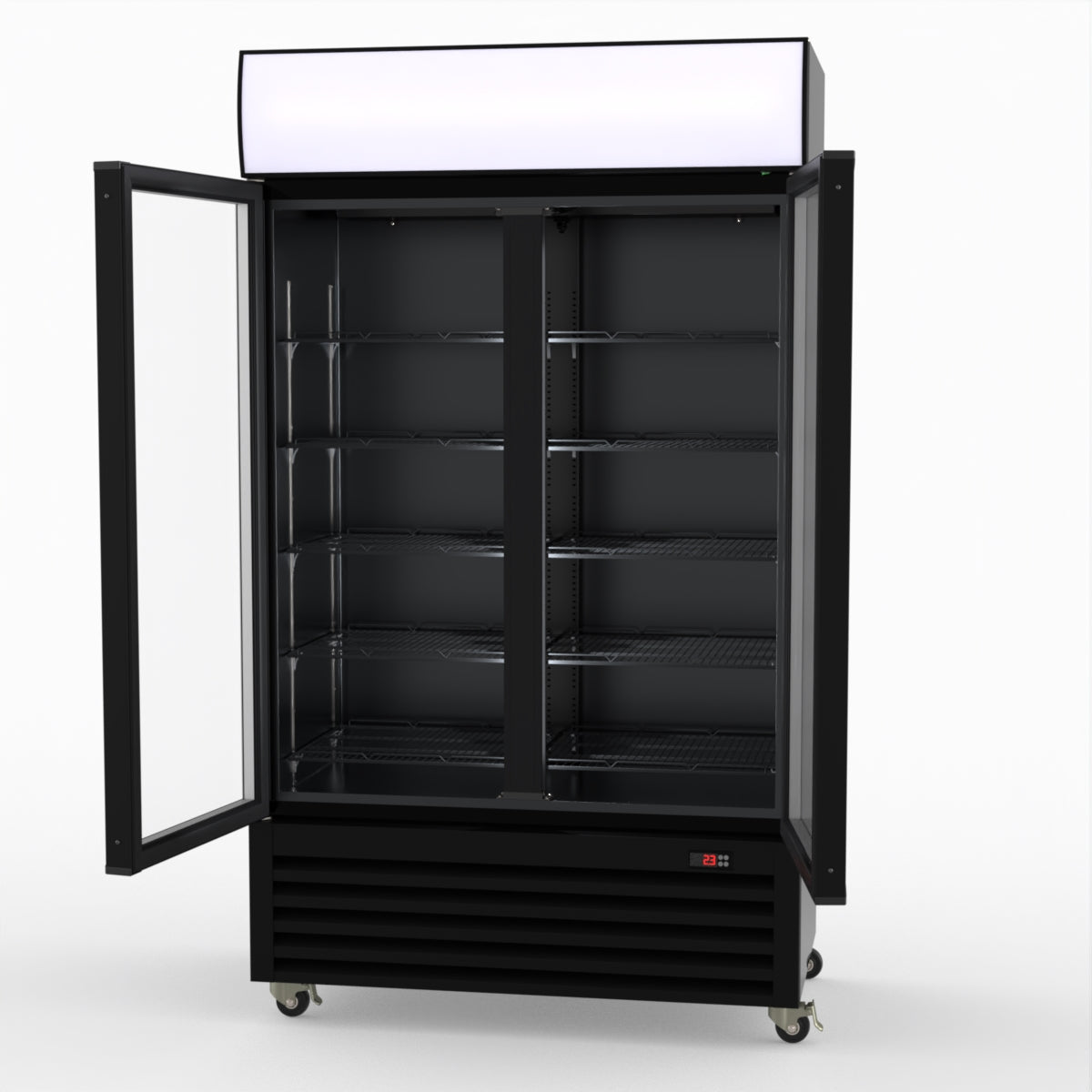 Thermaster Two Glass Door Colourbond Upright Drink Fridge LG-730BP