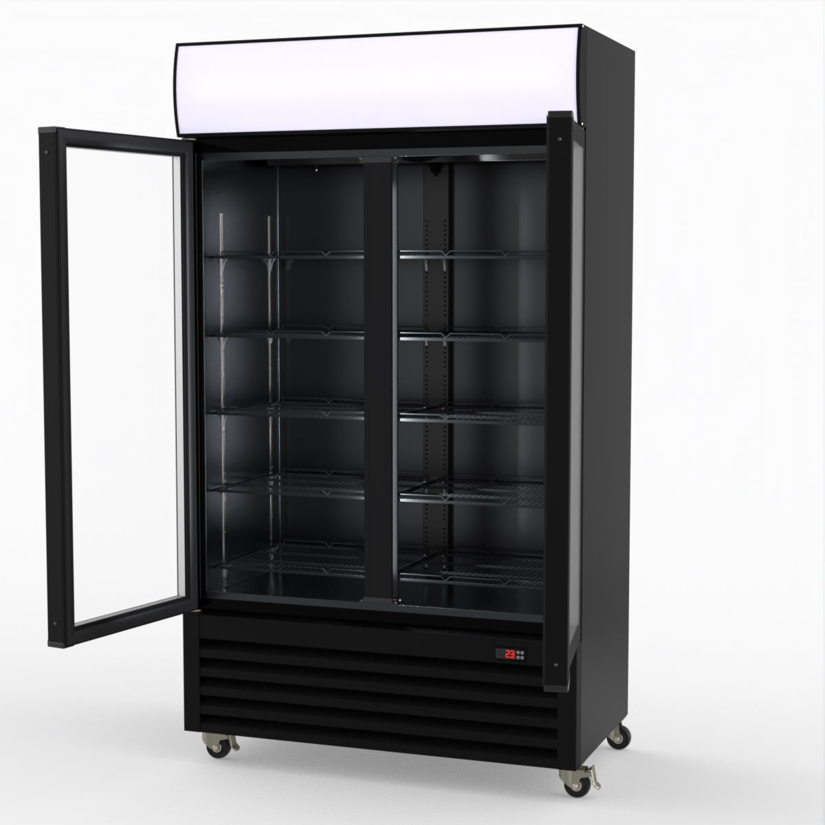 Thermaster Two Glass Door Colourbond Upright Drink Fridge LG-730BP