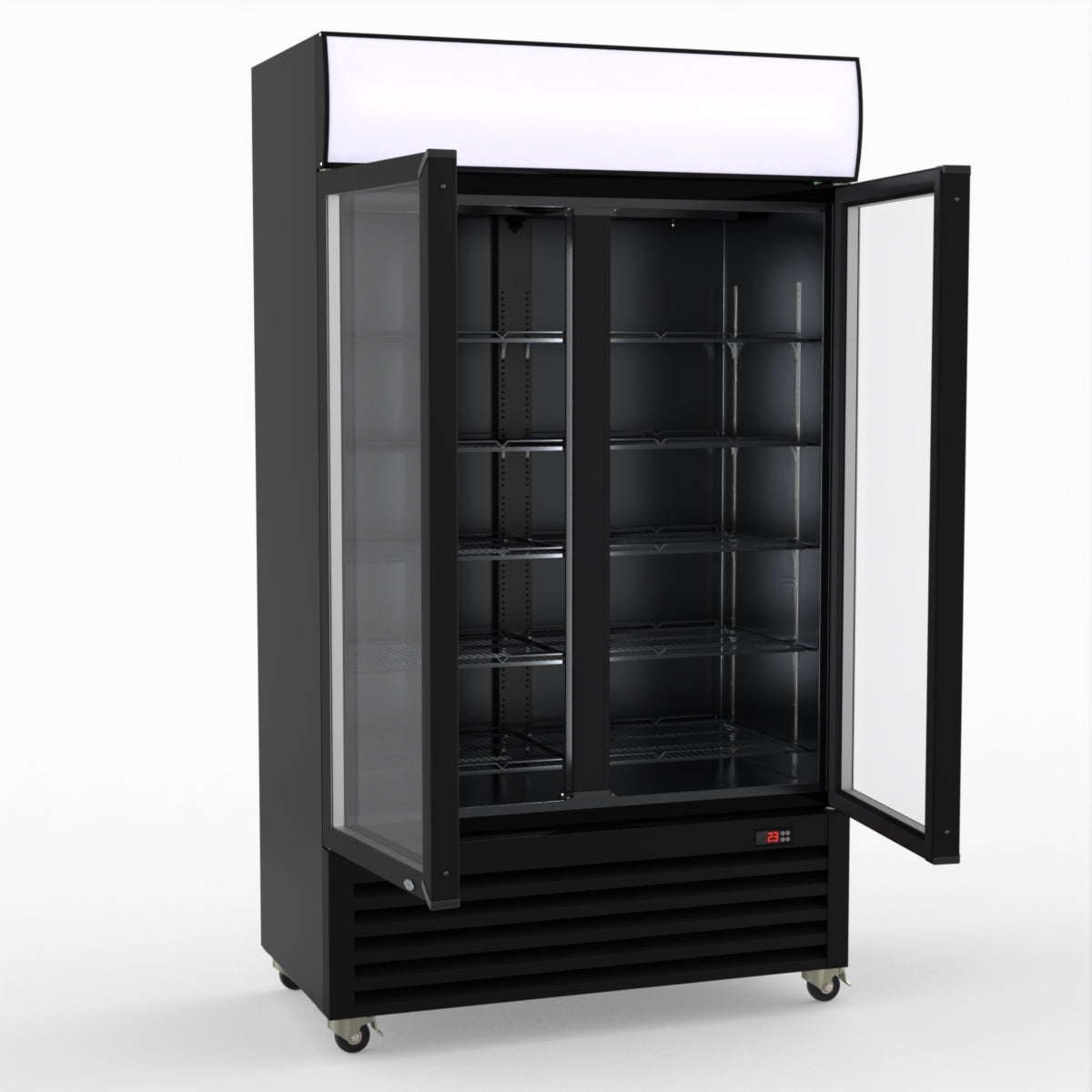 Thermaster Two Glass Door Colourbond Upright Drink Fridge LG-730BP