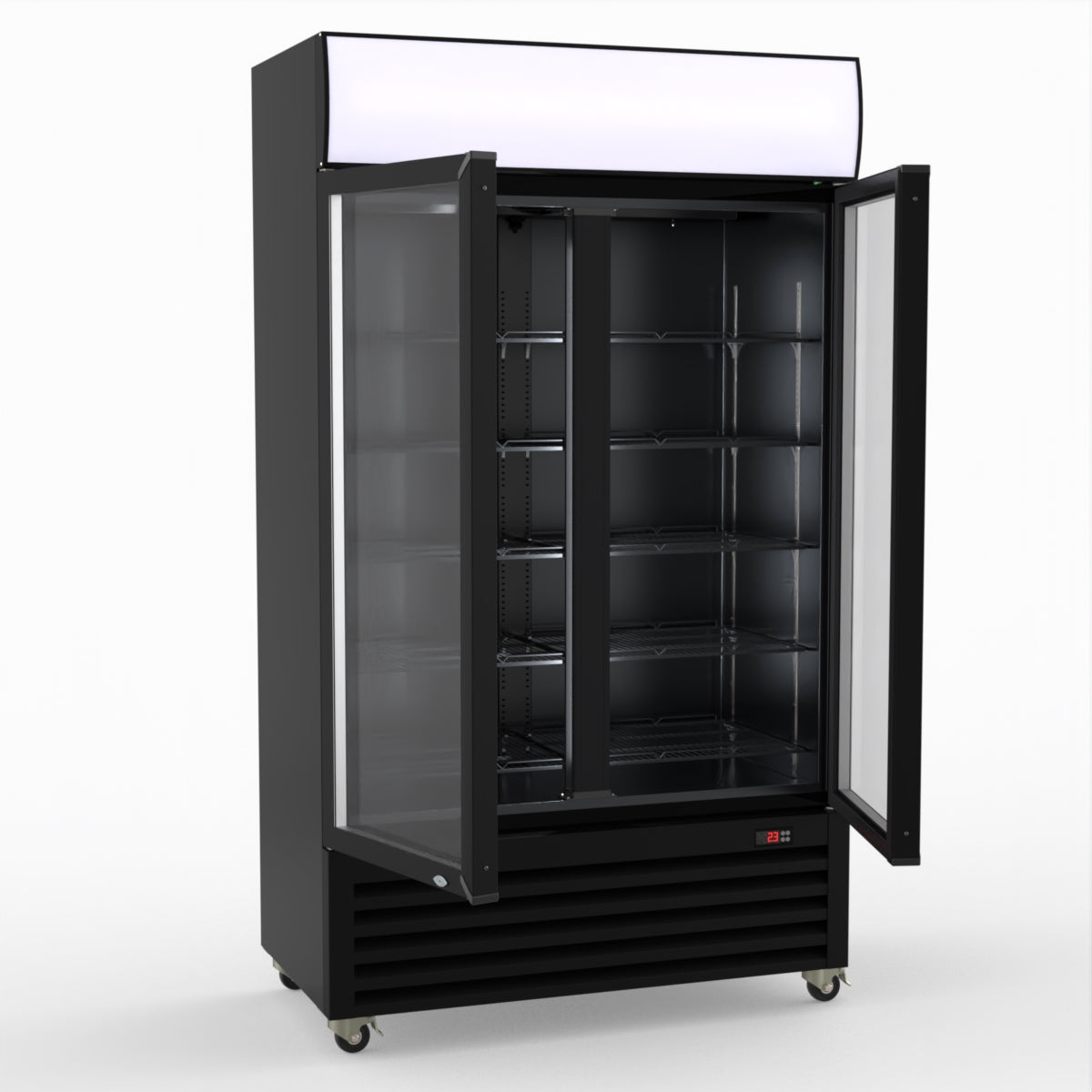 Thermaster Two Glass Door Colourbond Upright Drink Fridge LG-730BP