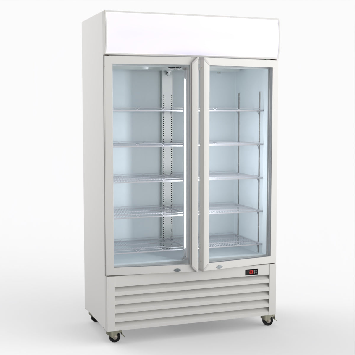 CLEARANCE - Thermaster 730L Two Glass Door Colourbond Upright Drink Fridge LG-730P
