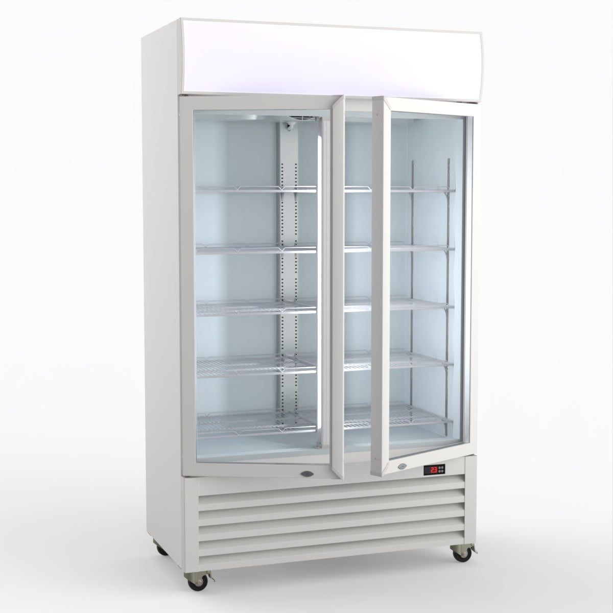 CLEARANCE - Thermaster 730L Two Glass Door Colourbond Upright Drink Fridge LG-730P