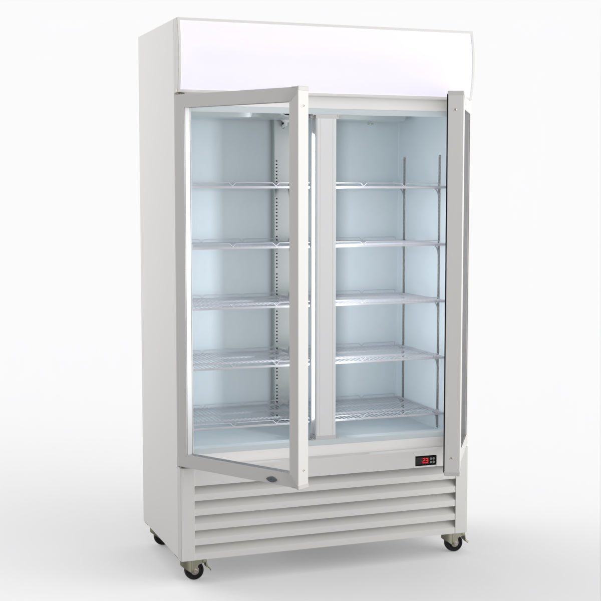 CLEARANCE - Thermaster 730L Two Glass Door Colourbond Upright Drink Fridge LG-730P