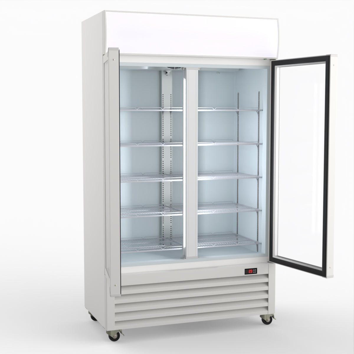 CLEARANCE - Thermaster 730L Two Glass Door Colourbond Upright Drink Fridge LG-730P