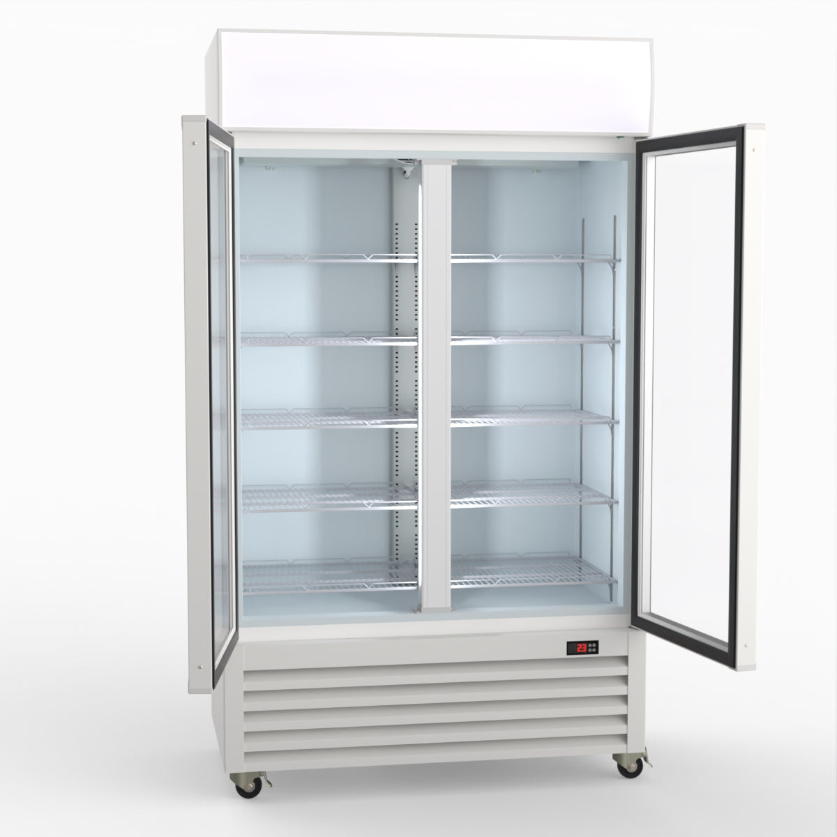 CLEARANCE - Thermaster 730L Two Glass Door Colourbond Upright Drink Fridge LG-730P