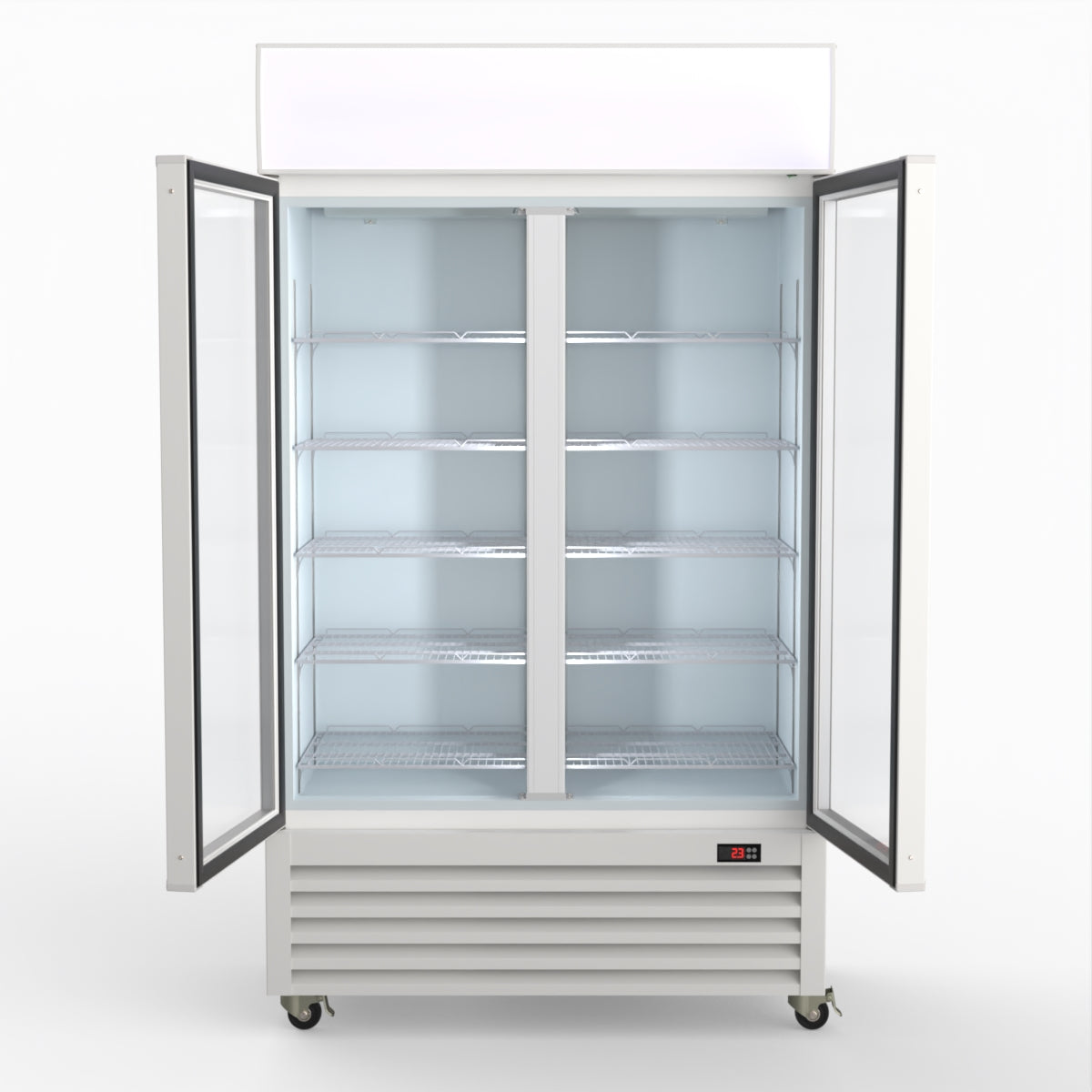 CLEARANCE - Thermaster 730L Two Glass Door Colourbond Upright Drink Fridge LG-730P
