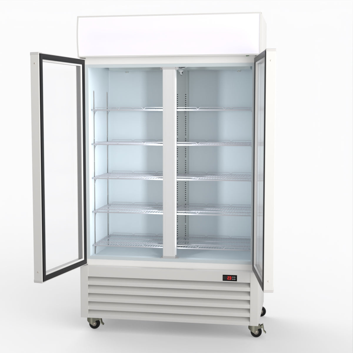 CLEARANCE - Thermaster 730L Two Glass Door Colourbond Upright Drink Fridge LG-730P