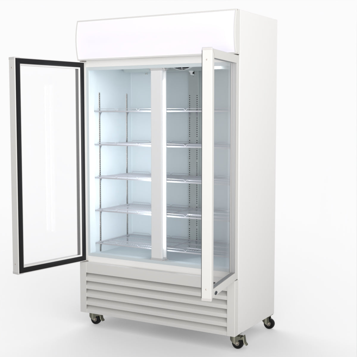 CLEARANCE - Thermaster 730L Two Glass Door Colourbond Upright Drink Fridge LG-730P
