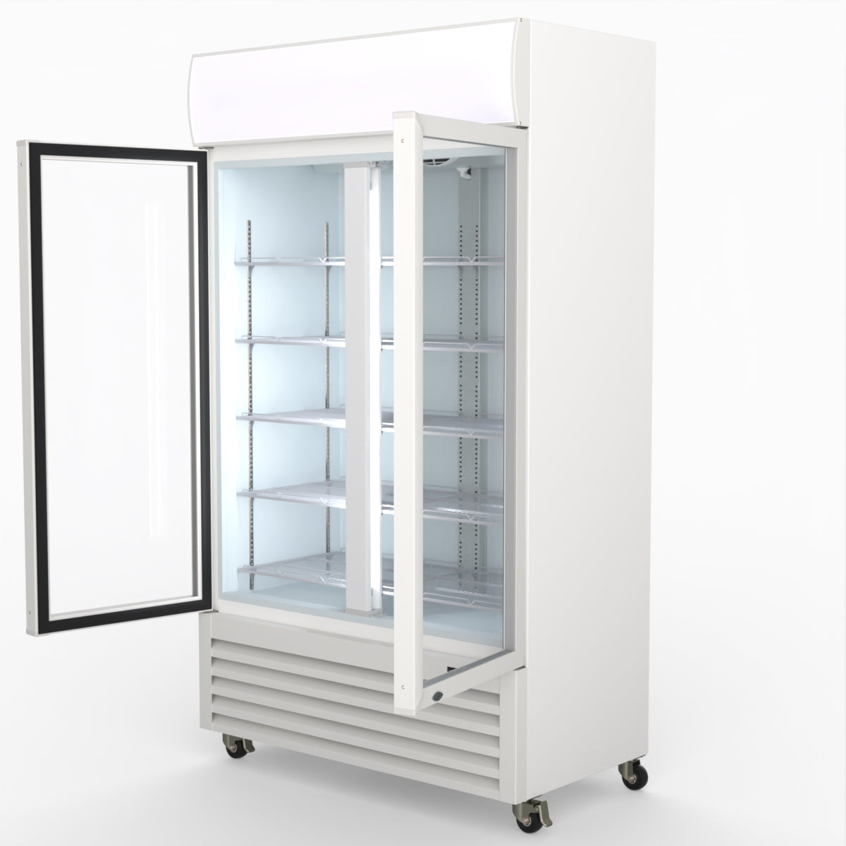 CLEARANCE - Thermaster 730L Two Glass Door Colourbond Upright Drink Fridge LG-730P