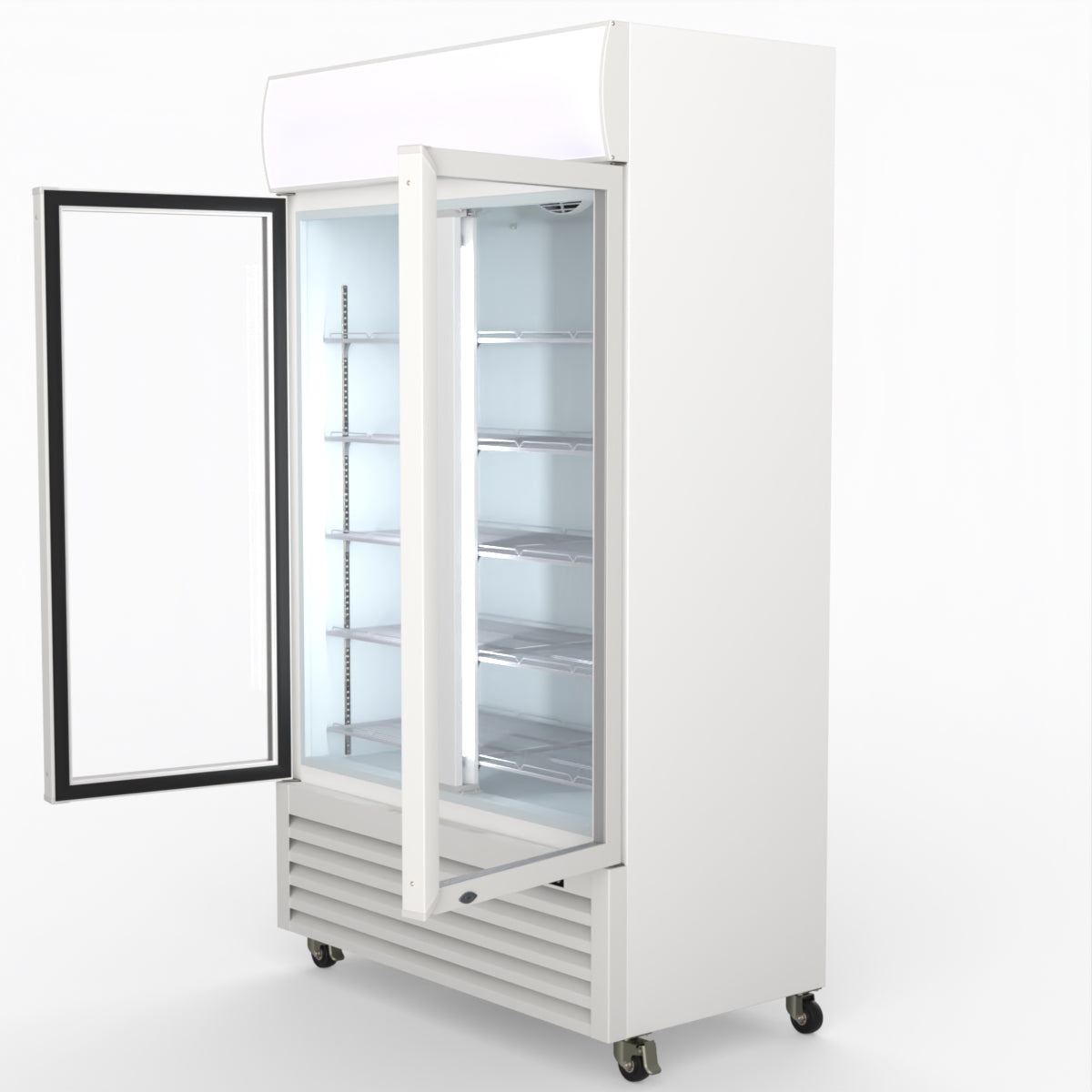 CLEARANCE - Thermaster 730L Two Glass Door Colourbond Upright Drink Fridge LG-730P
