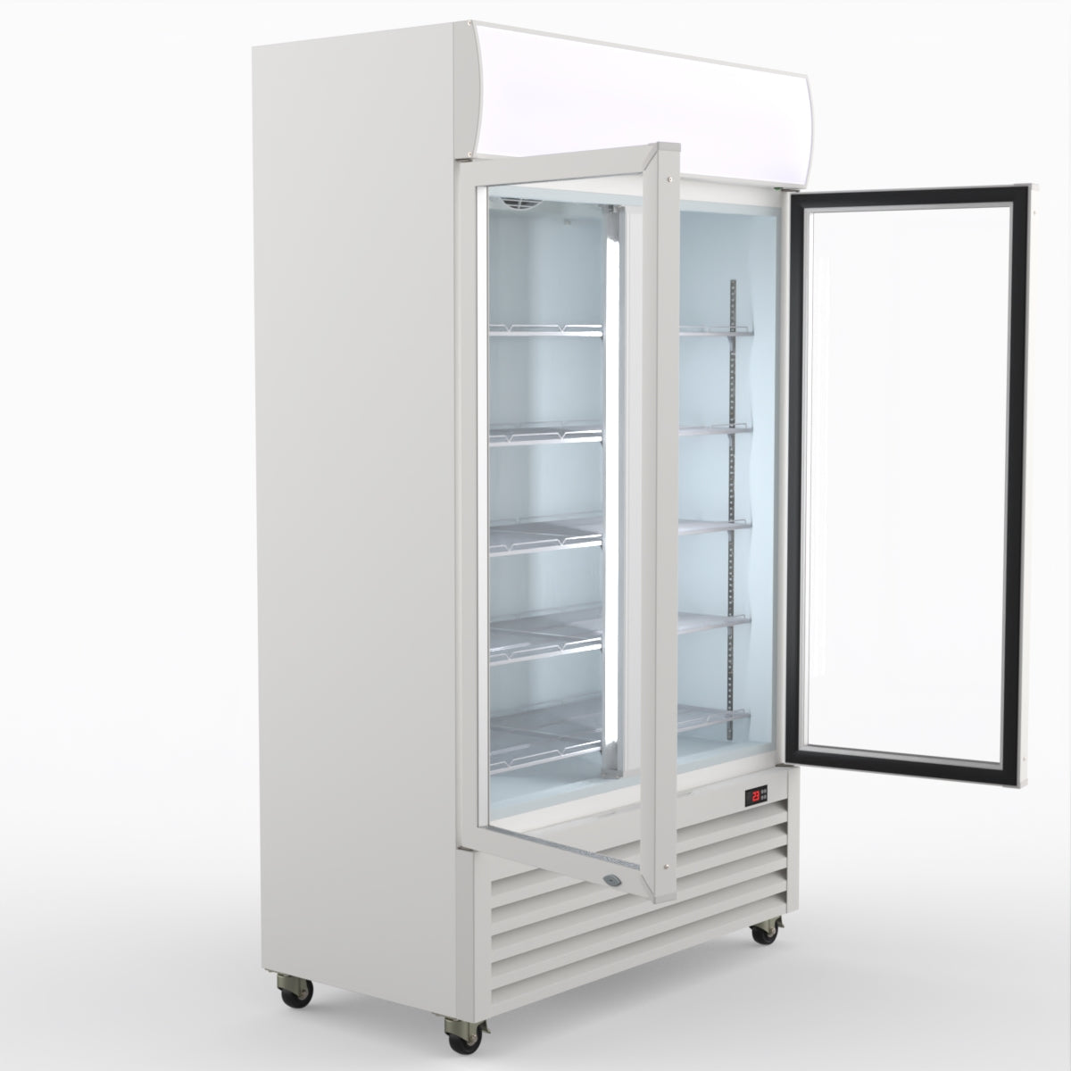 CLEARANCE - Thermaster 730L Two Glass Door Colourbond Upright Drink Fridge LG-730P