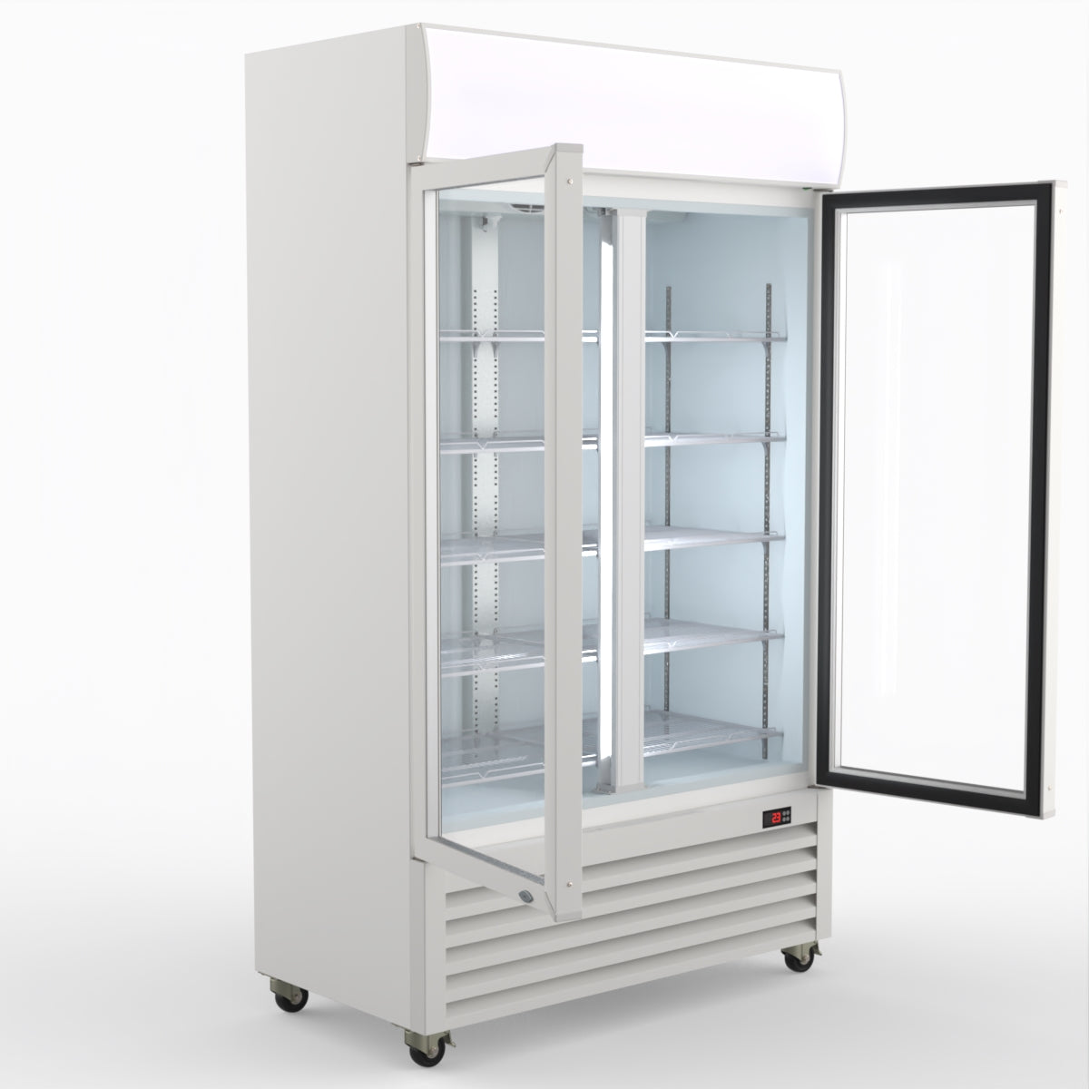 CLEARANCE - Thermaster 730L Two Glass Door Colourbond Upright Drink Fridge LG-730P