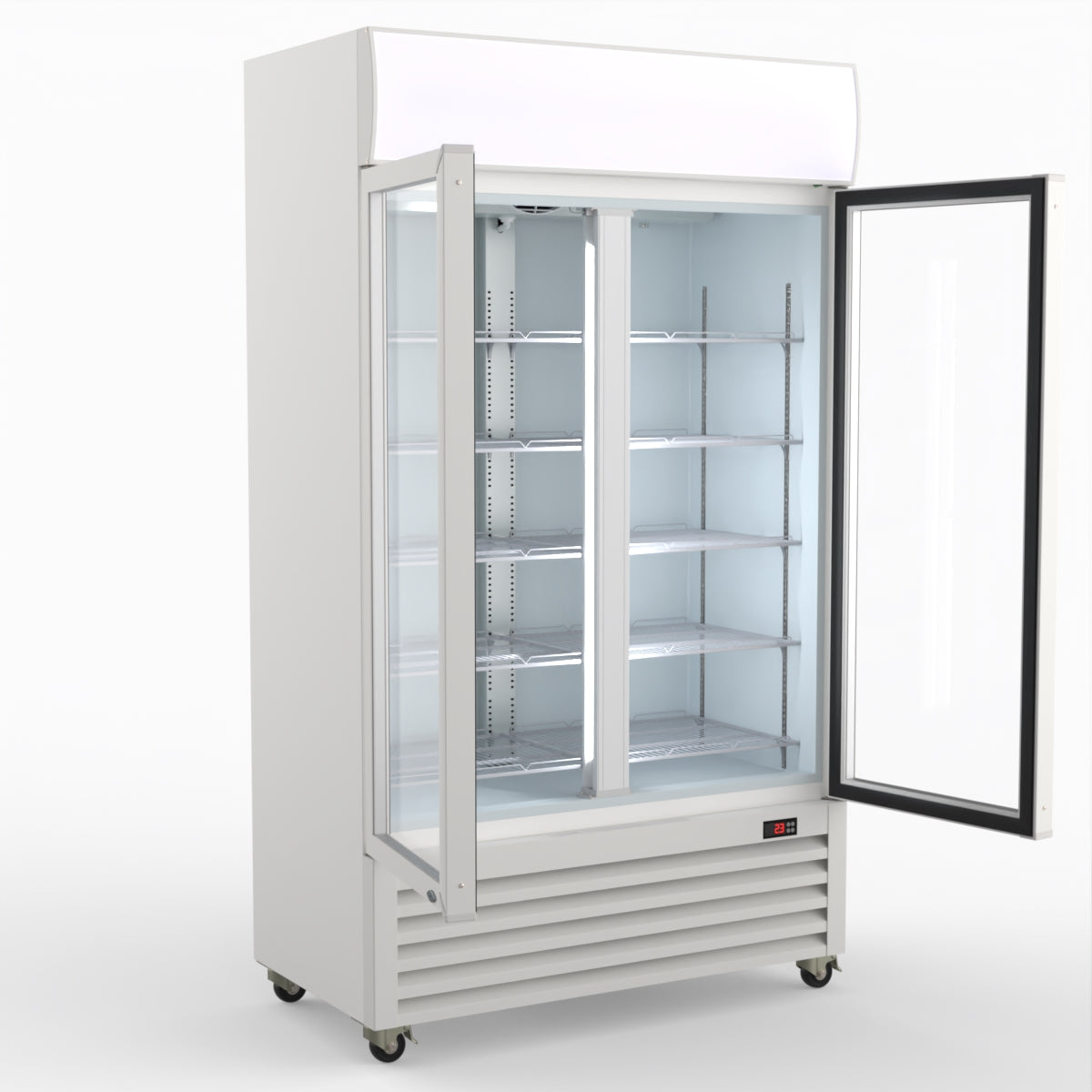 CLEARANCE - Thermaster 730L Two Glass Door Colourbond Upright Drink Fridge LG-730P
