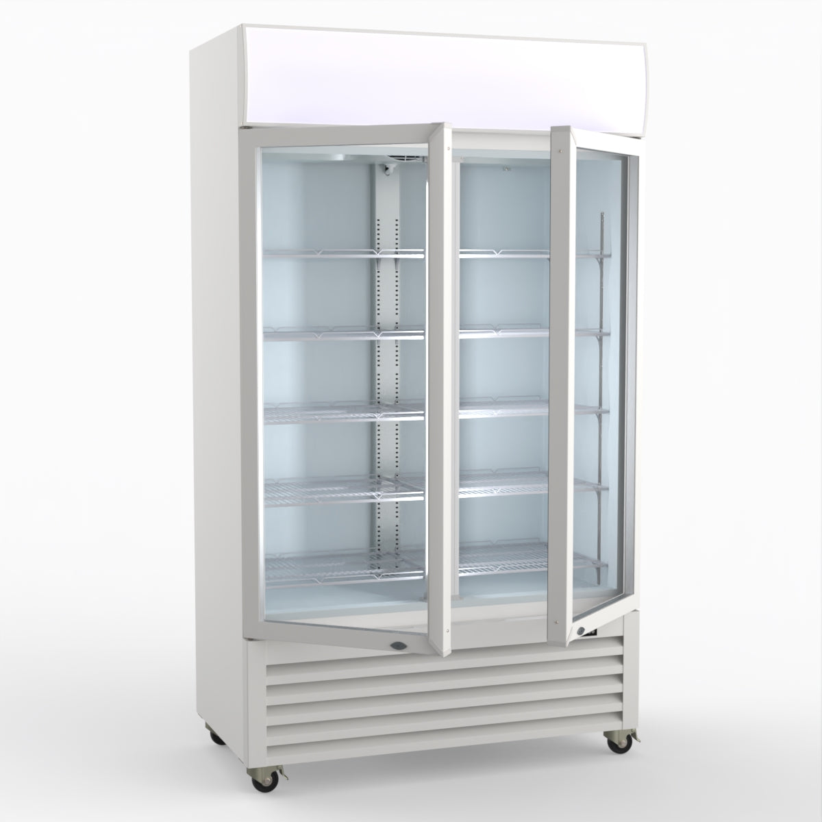 CLEARANCE - Thermaster 730L Two Glass Door Colourbond Upright Drink Fridge LG-730P