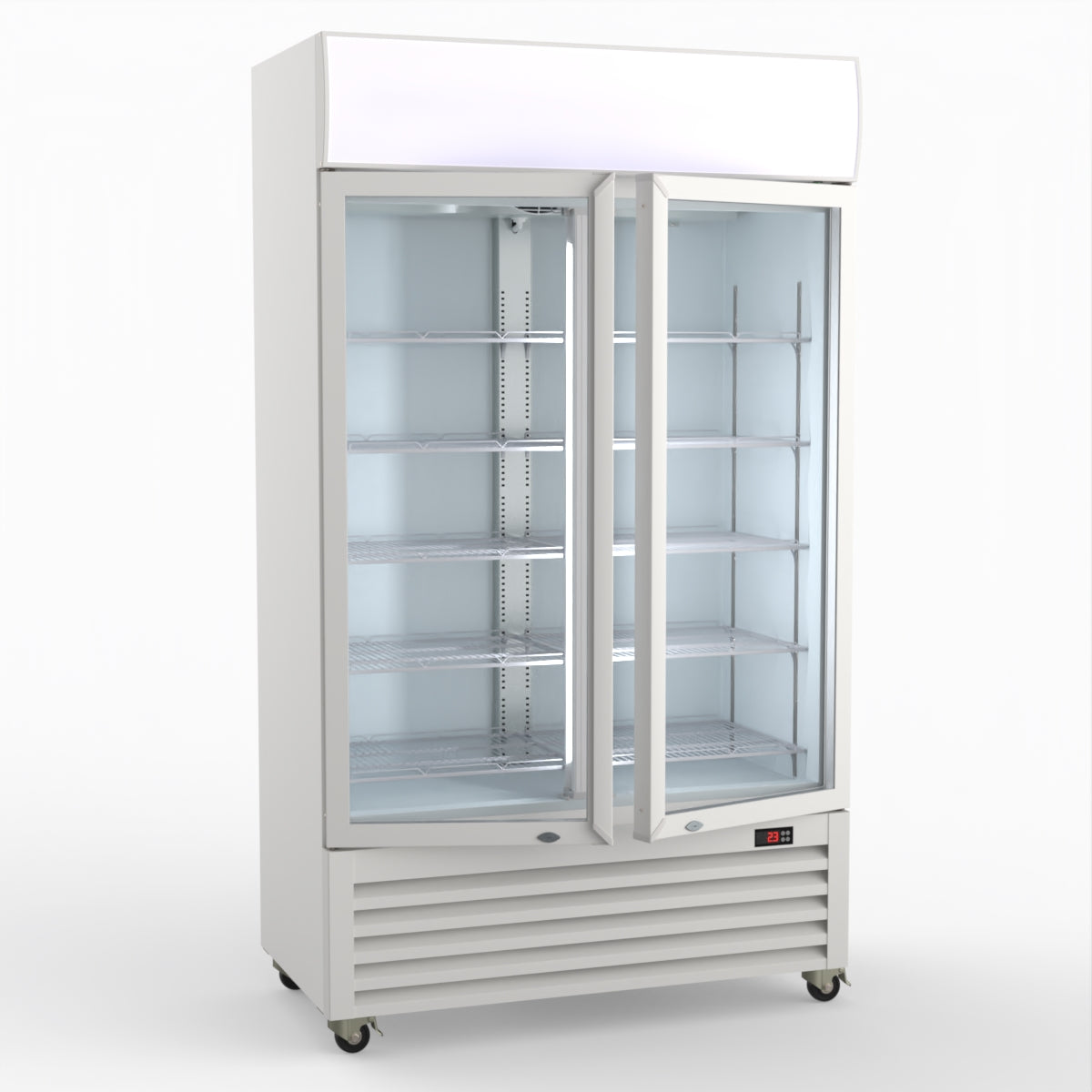 CLEARANCE - Thermaster 730L Two Glass Door Colourbond Upright Drink Fridge LG-730P