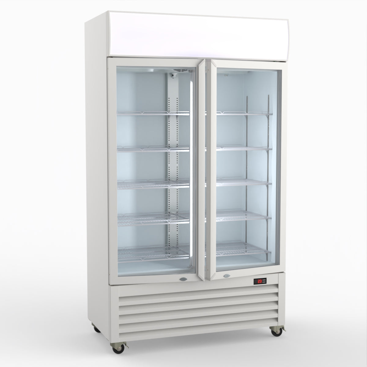 CLEARANCE - Thermaster 730L Two Glass Door Colourbond Upright Drink Fridge LG-730P