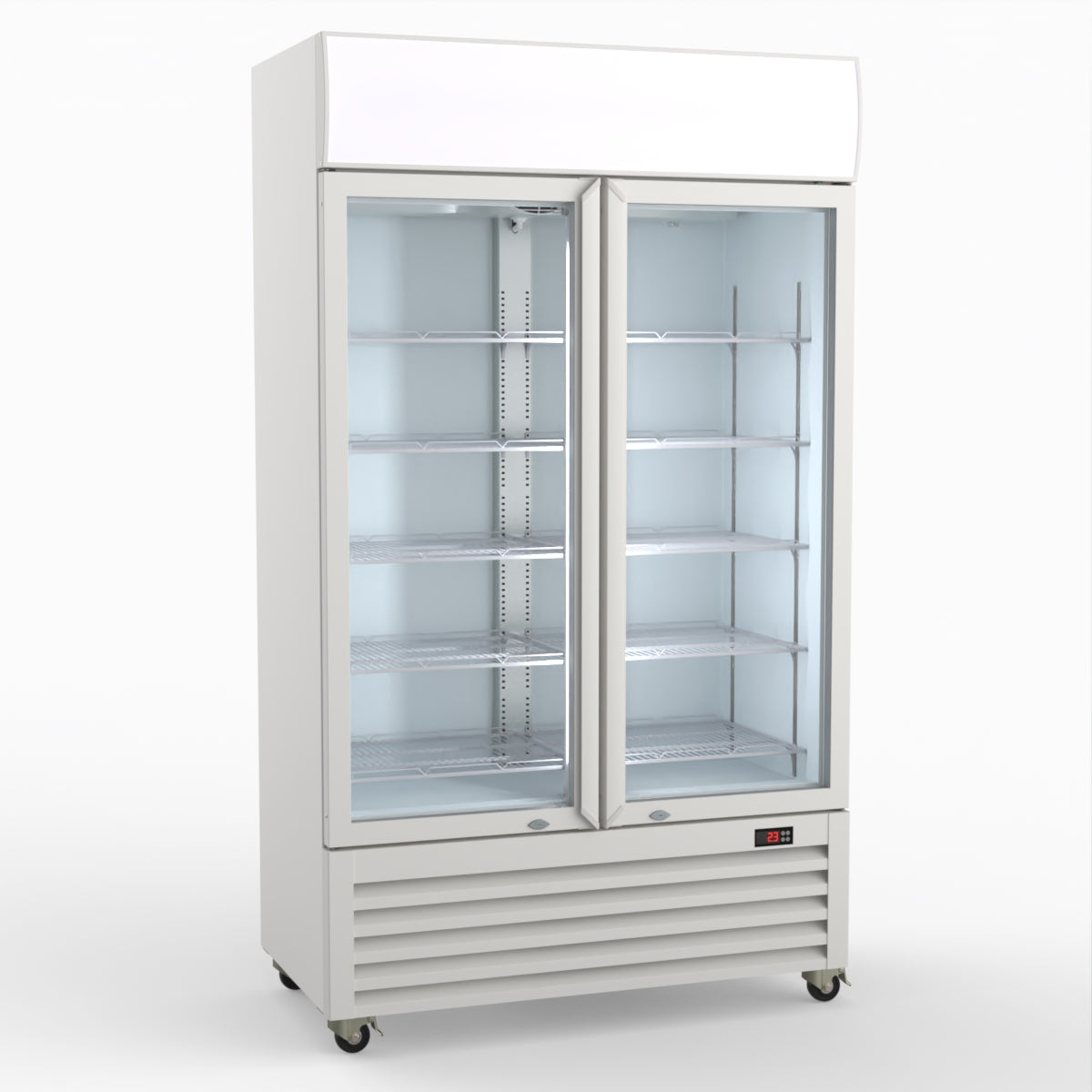 CLEARANCE - Thermaster 730L Two Glass Door Colourbond Upright Drink Fridge LG-730P