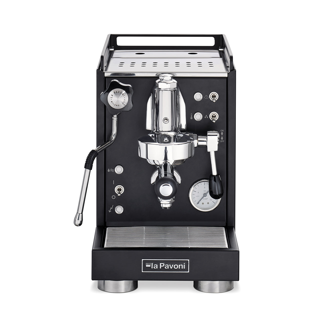 La Pavoni Mini Cellini Single Boiler Espresso Machine - Black or Stainless Steel