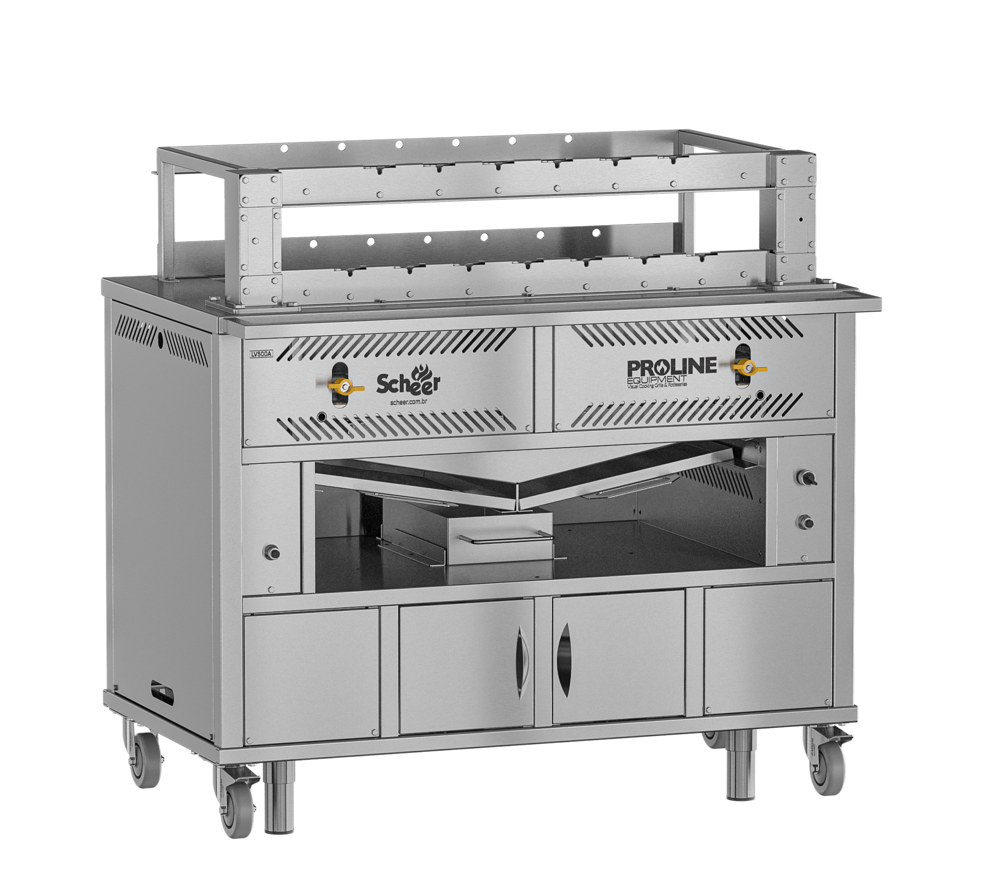 Scheer Gas Lava Rock Open Rear Rotisserie - 1200mm Width - LV500A