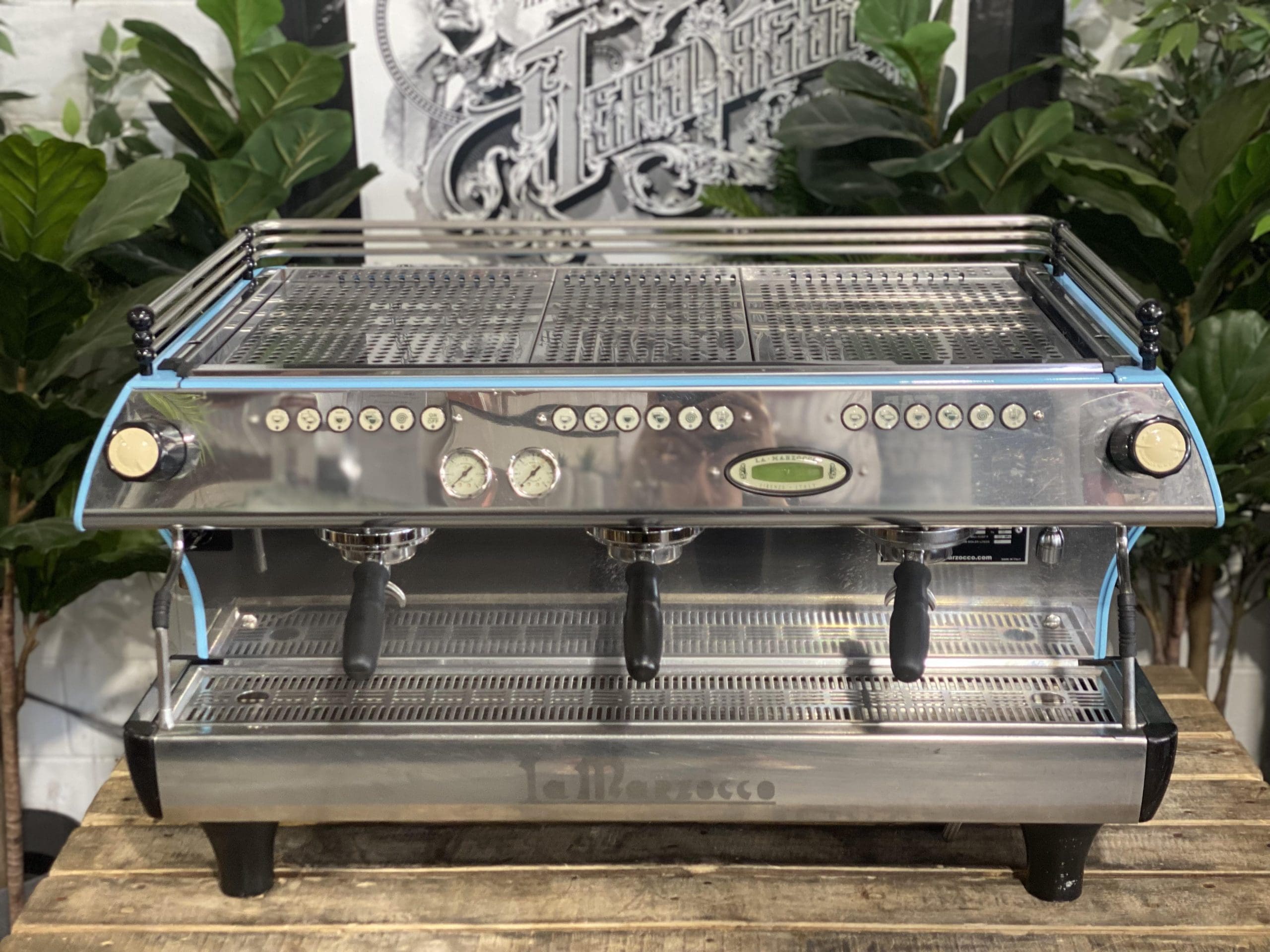 La Marzocco FB80 Baby - 3 Group Commercial Espresso Machine - Blue