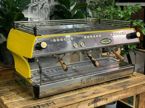 La Marzocco FB80 3 Group Yellow w. Timber Handles