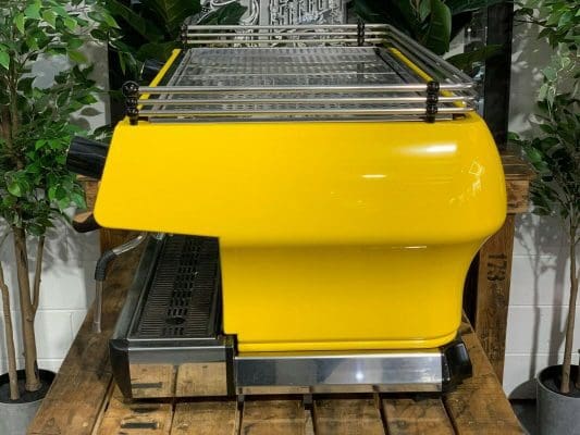 La Marzocco FB80 Yellow w Handles - 3 Group Commercial Espresso Machine - Timber