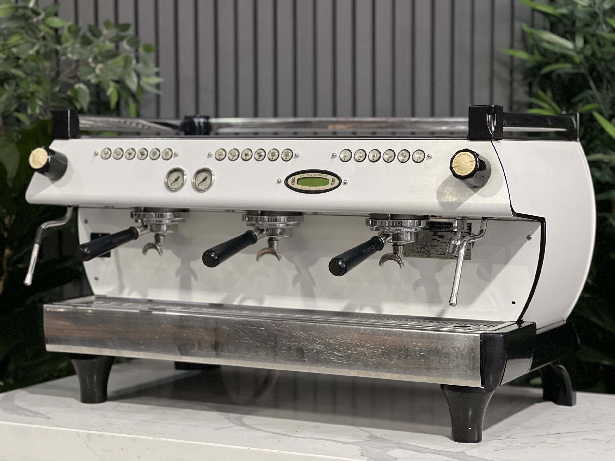 La Marzocco GB5 High Feet Full - 3 Group Commercial Espresso Machine - White