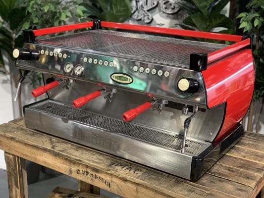 La Marzocco GB5 Red & Handles - 3 Group Commercial Espresso Machine - Red