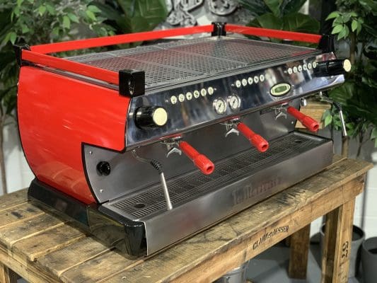 La Marzocco GB5 Red & Handles - 3 Group Commercial Espresso Machine - Red