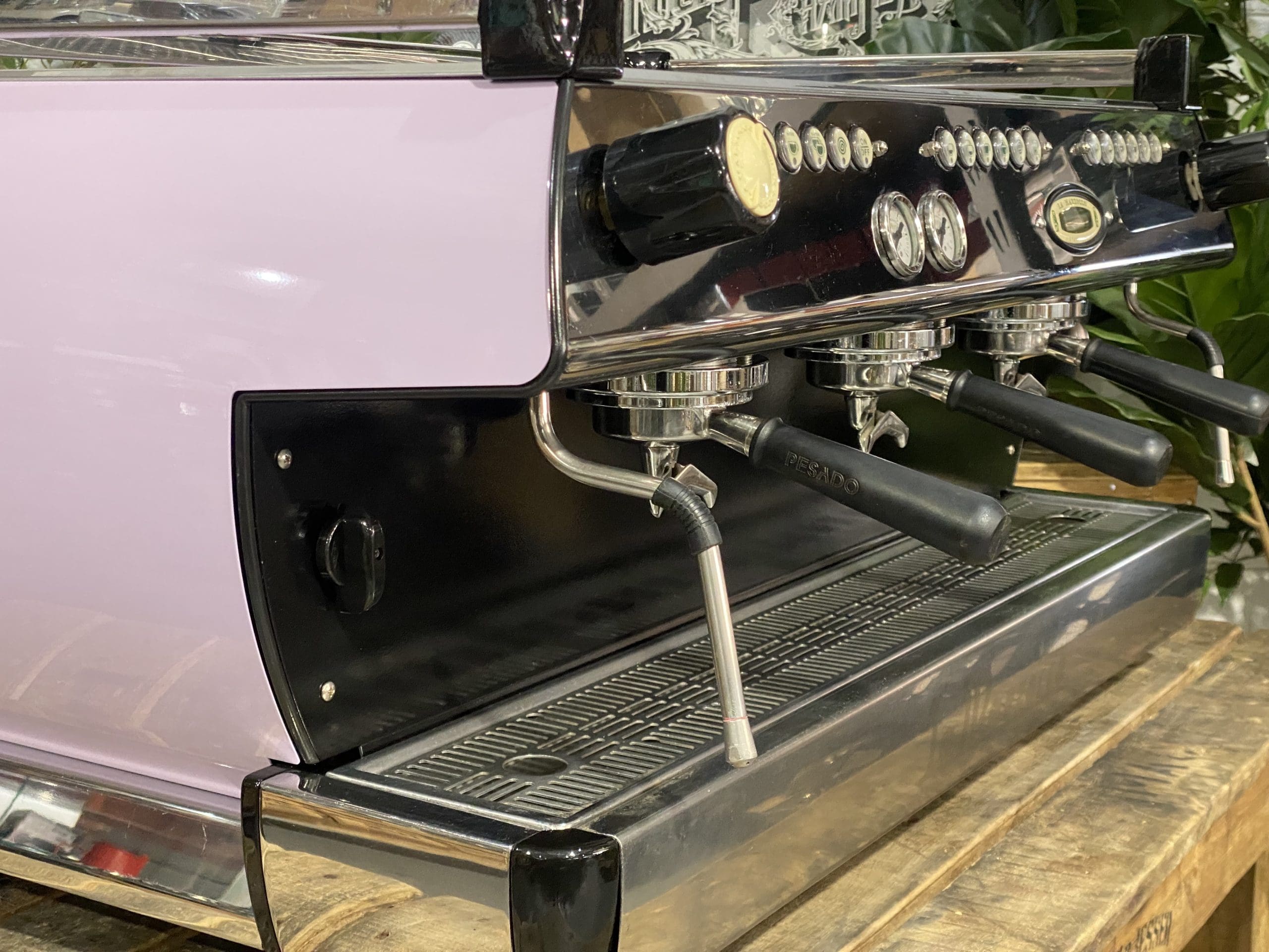La Marzocco GB5 Violet & Splashback - 3 Group Commercial Espresso Machine - Black