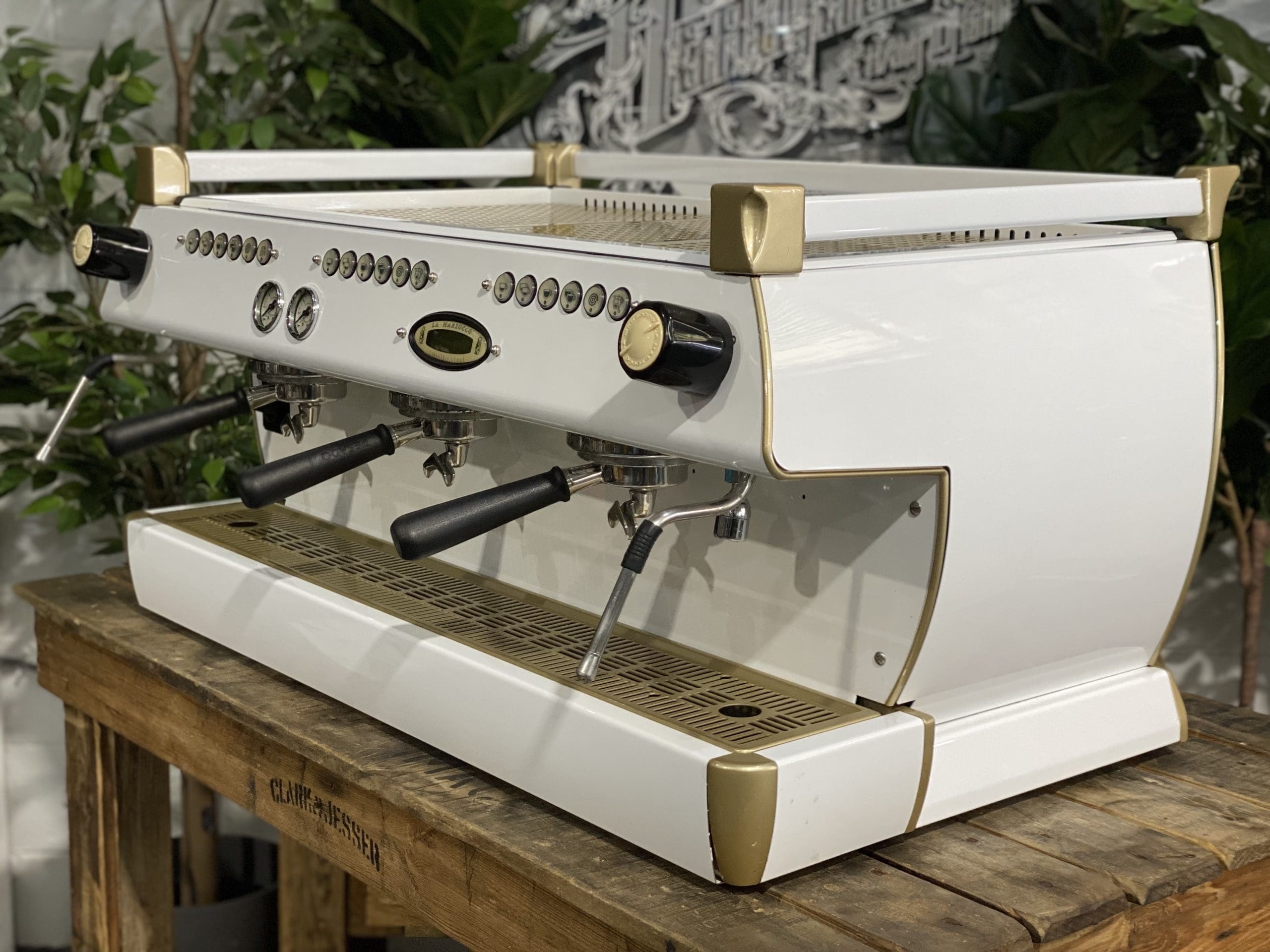 La Marzocco GB5 White - 3 Group Commercial Espresso Machine - Gold