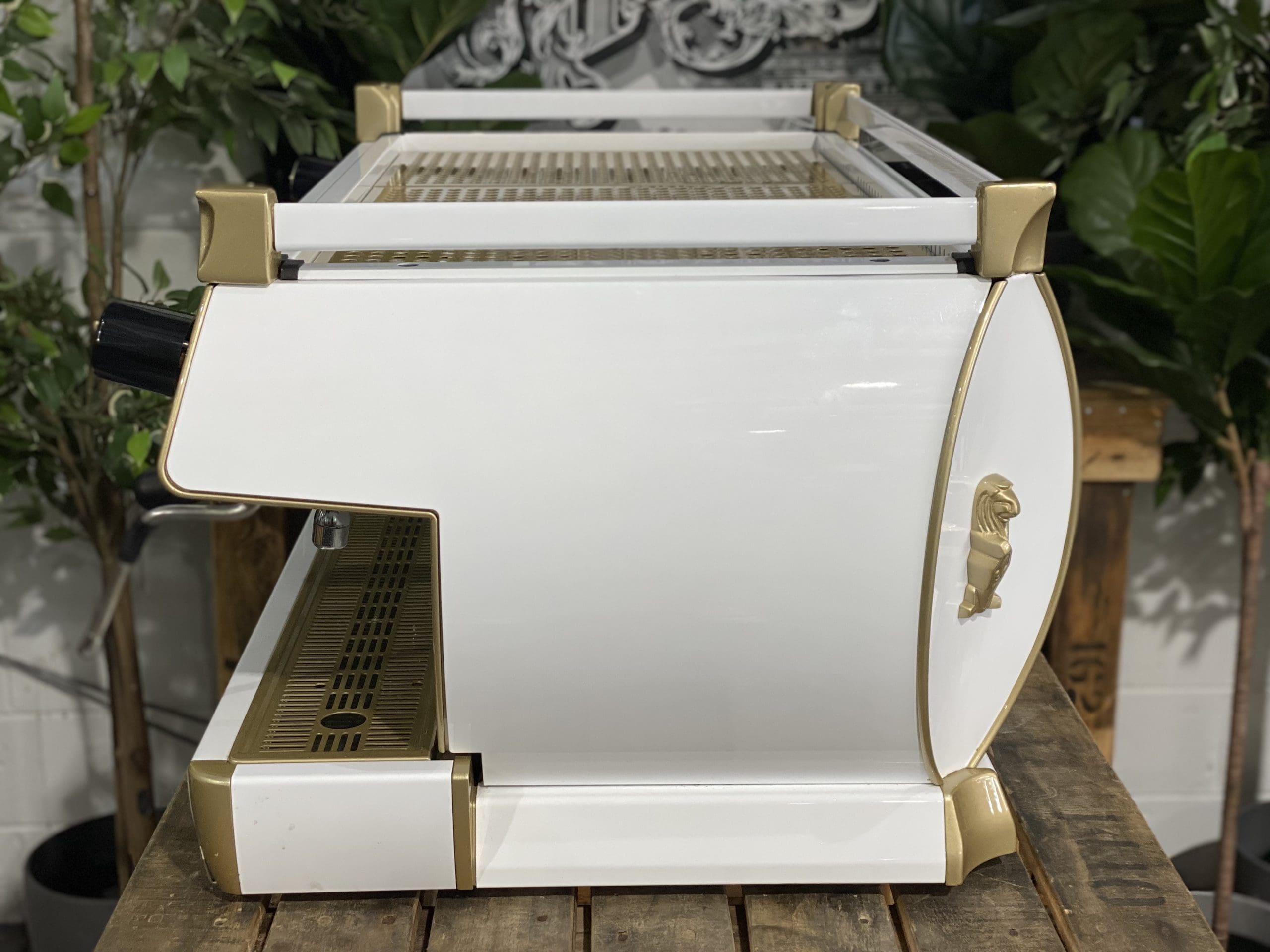La Marzocco GB5 White - 3 Group Commercial Espresso Machine - Gold