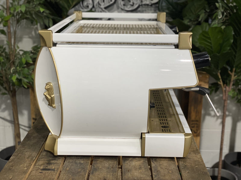 La Marzocco GB5 3 Group White & Gold Espresso Coffee Machine