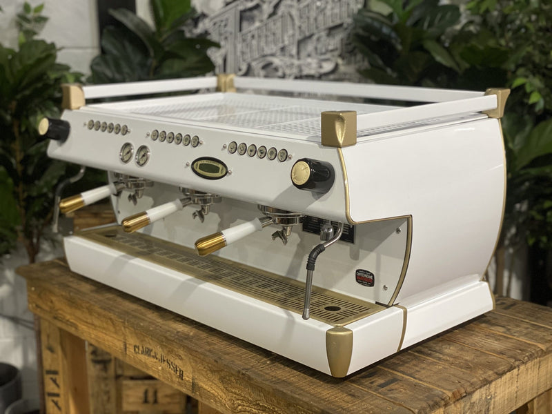 La Marzocco GB5 Group White & Gold W. Pesado Group Handles