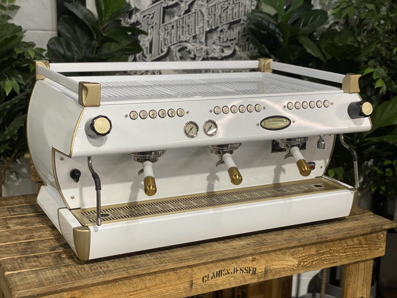 La Marzocco GB5 Group White & Gold W. Pesado Group Handles