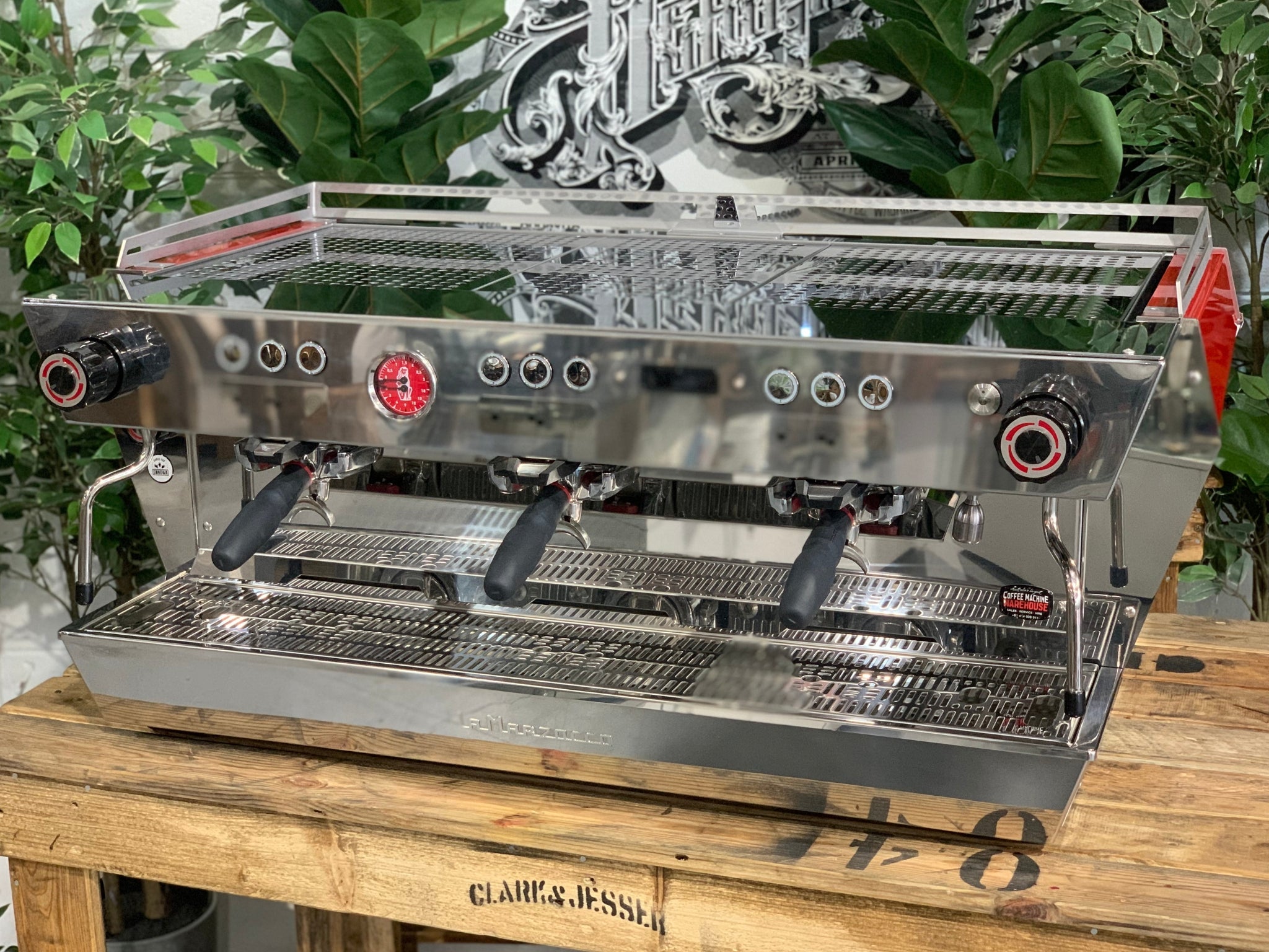 La Marzocco KB90 Red - 3 Group Commercial Espresso Machine - Stainless