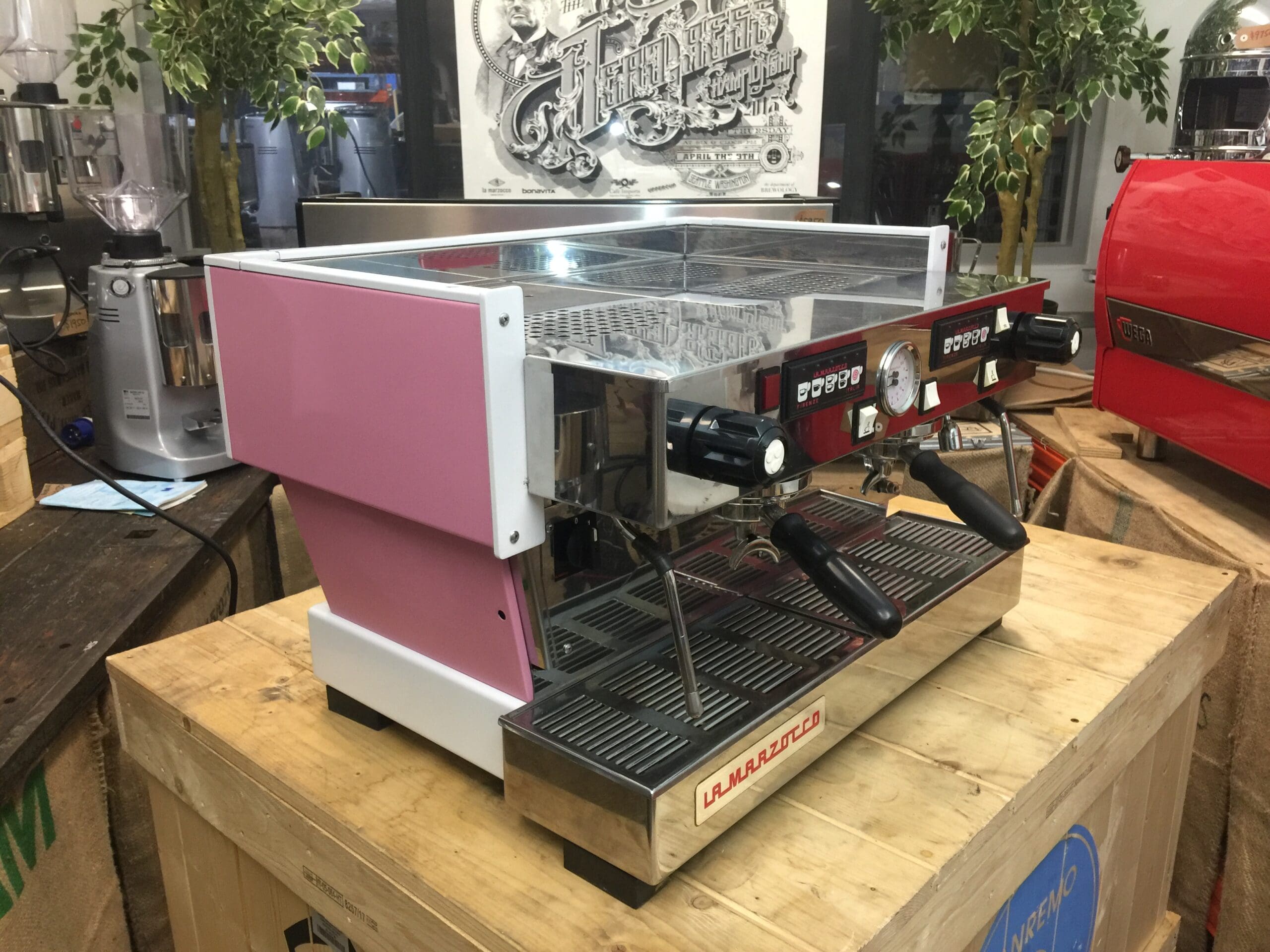La Marzocco Linea Classic Gin - 2 Group Commercial Espresso Machine - Pink