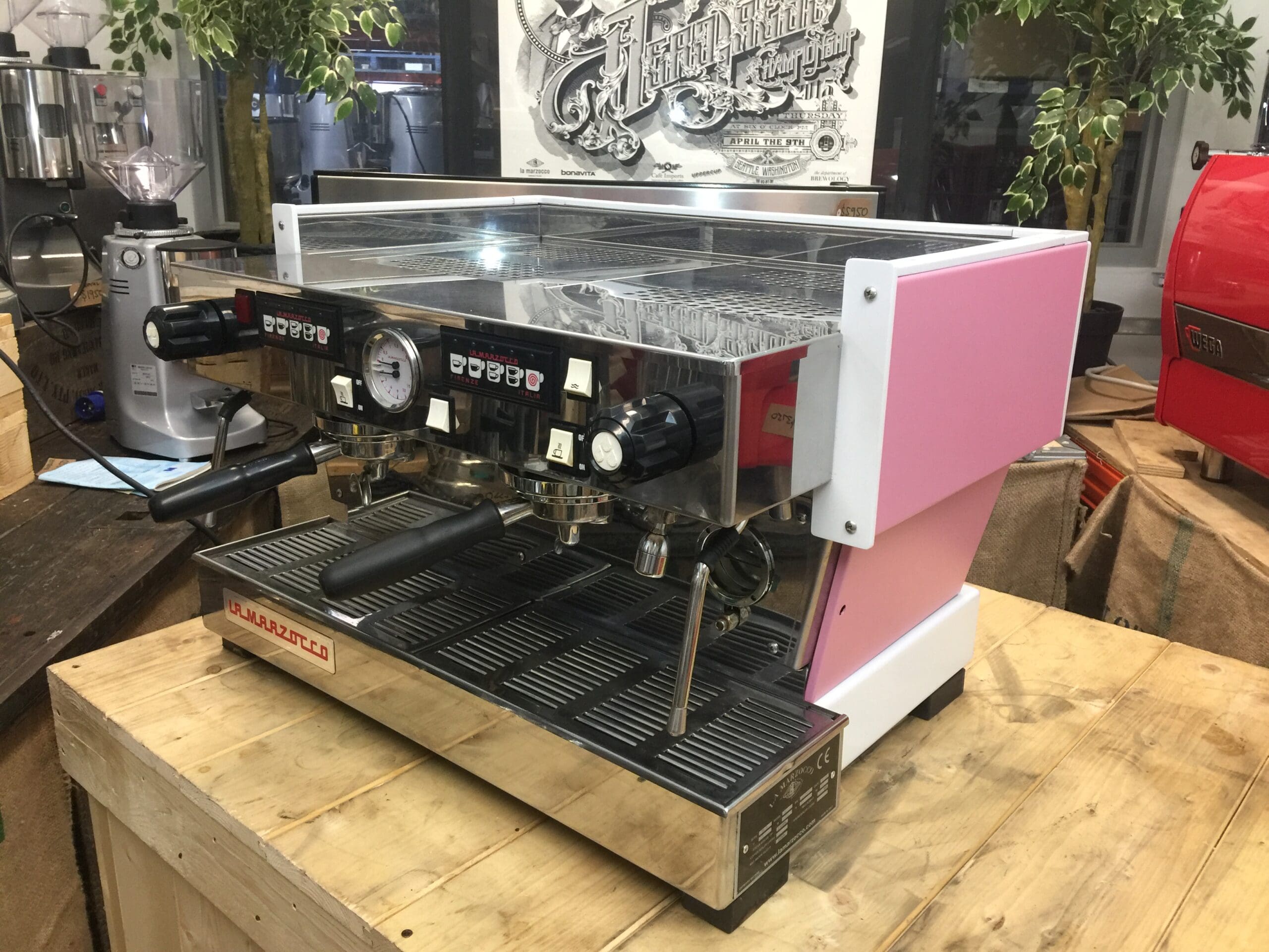 La Marzocco Linea Classic Gin - 2 Group Commercial Espresso Machine - Pink